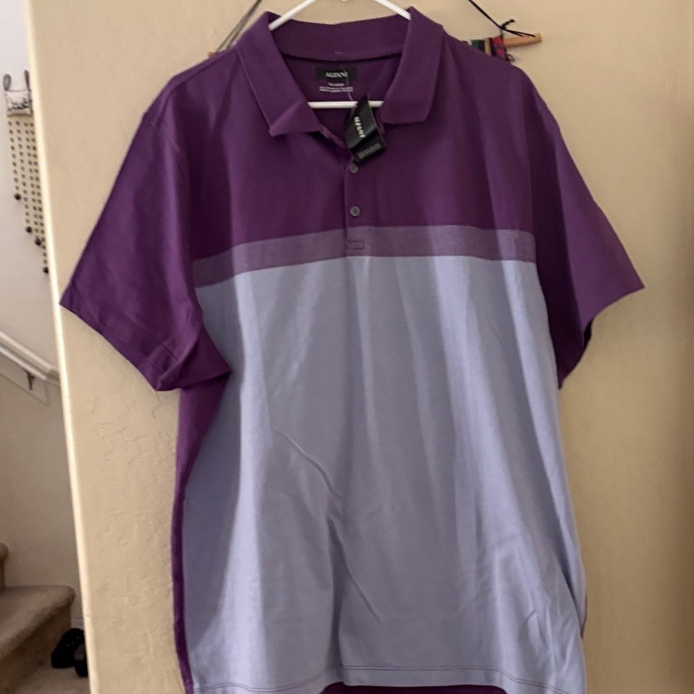 Alfani Men's Polo in Purple and Gray